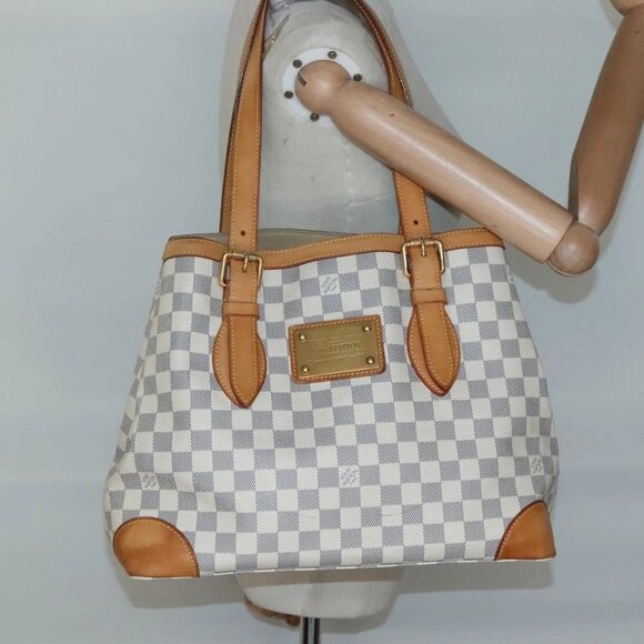 LOUIS VUITTON Damier Azur Hampstead MM Tote Bag - Picture 1 of 15